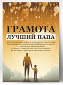 Грамота подарок диплом лучший папа — фото 1