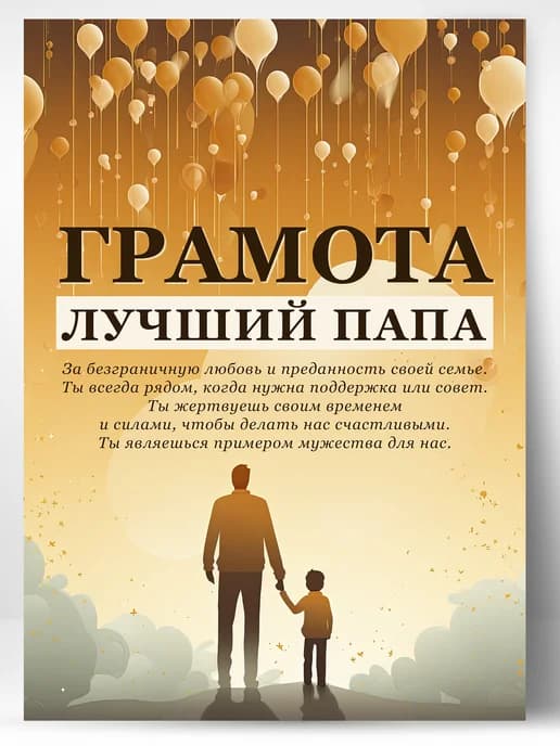 Грамота подарок диплом лучший папа