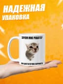 Кружка с приколом, мем в офис - Зачем мне работа? — фото 3