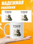 Кружка для чая с приколом, мем в офис - я рядом — фото 3