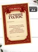 Набор подарочный грамота и медаль - Лучший голос — фото 3