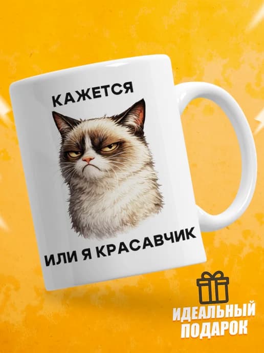 Кружка для чая с приколом - Кажется или я красавчик