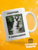 Кружка для чая с приколом в подарок - Подожди, я записываю — фото 1