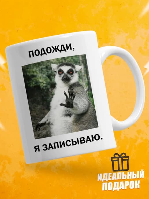 Кружка для чая с приколом в подарок - Подожди, я записываю
