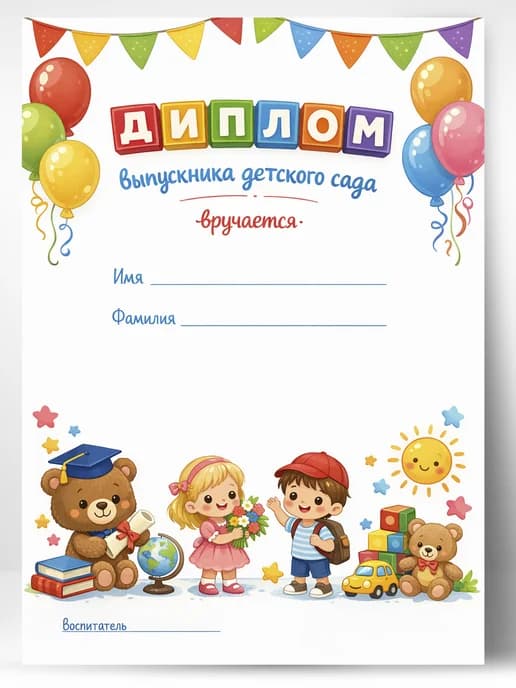 Диплом выпускника детского сада