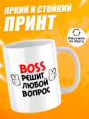 Кружка для чая с приколом - Босс решит любой вопрос — фото 2