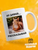 Кружка для чая с приколом в подарок - Ну давай рассказывай — фото 1