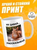 Кружка для чая с приколом в подарок - Ну давай рассказывай — фото 2