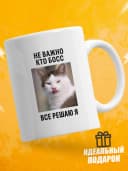 Кружка для чая с приколом в подарок - Не важно кто босс — фото 1