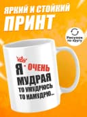 Кружка для чая с приколом в подарок - Я очень мудрая — фото 2
