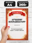 Грамота диплом в подарок - Лучшему координатору — фото 2