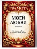 Грамота диплом в подарок - Моей любви — фото 1