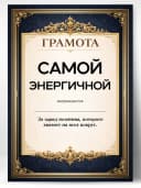 Грамота диплом в подарок - Самой энергичной — фото 1