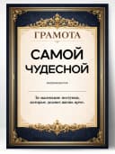 Грамота диплом в подарок - Самой чудесной — фото 1