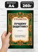 Грамота диплом в подарок - Лучшему защитнику — фото 2