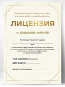 Лицензия подарочная шуточная - На повышение зарплаты — фото 1
