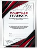 Грамота спортивная - За выдающиеся достижения в автоспорте — фото 1