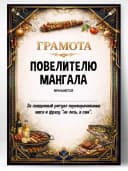 Грамота диплом в подарок - Повелителю мангала — фото 1