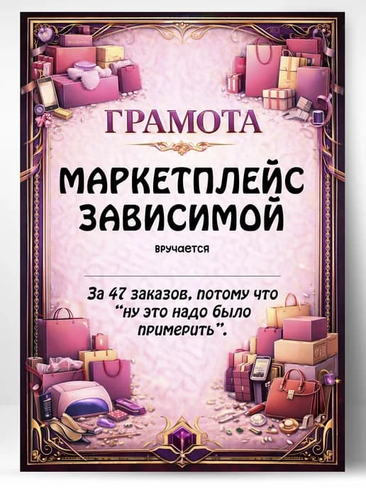 Грамота диплом в подарок - Маркетплейс зависимой