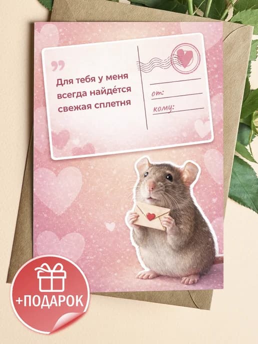 Открытка подарочная - Для тебя у меня найдется сплетня