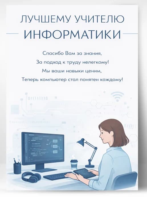 Грамота для награждения - Лучшему учителю информатики