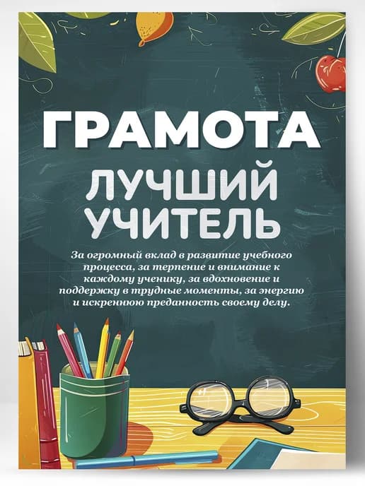 Грамота подарок диплом лучший учитель