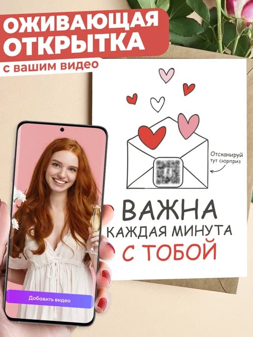 Оживающая открытка с видео подарок любимой