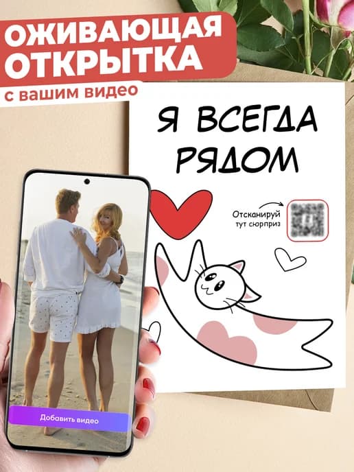 Оживающая открытка с видео - подарок девушке