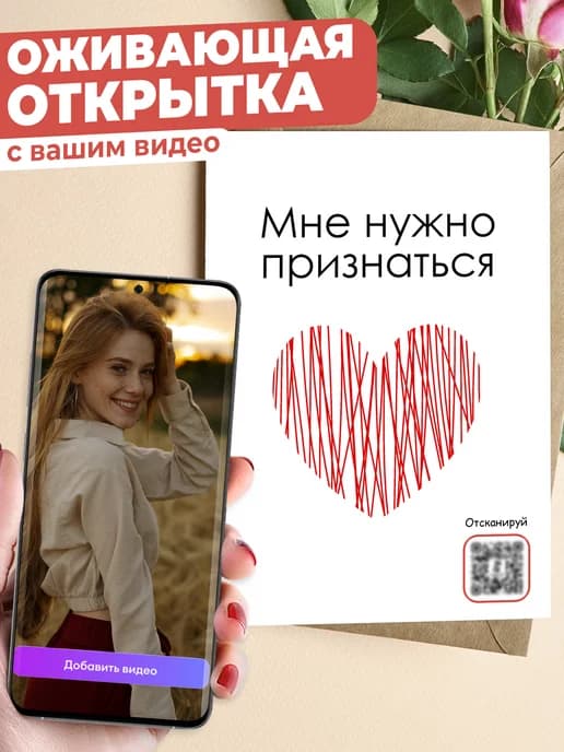 Оживающая открытка с видео признание