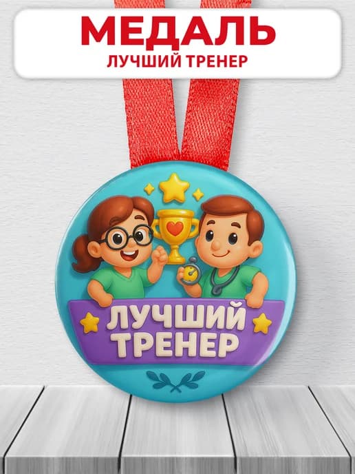 Медаль подарочная спортивная - лучший тренер