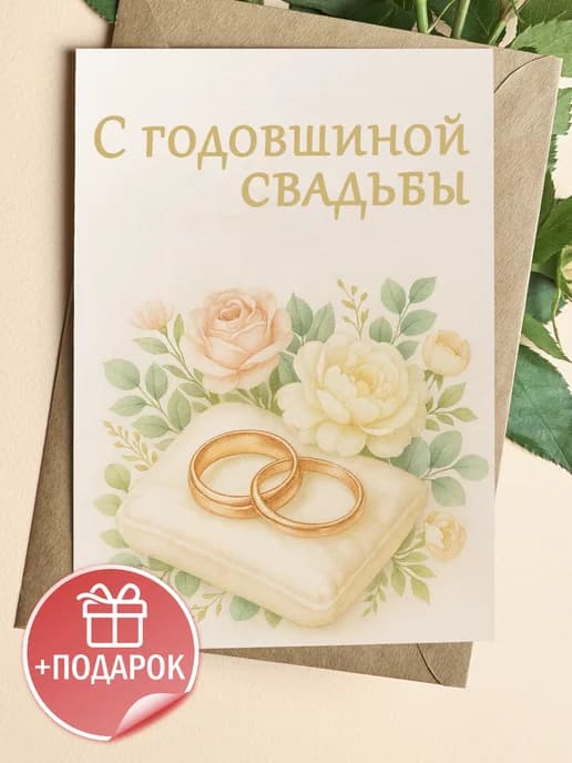Подарочная открытка "С годовщиной свадьбы"
