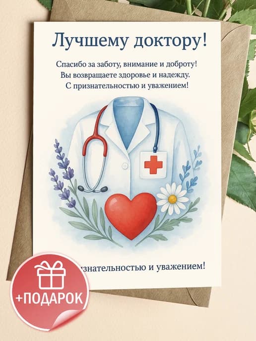 Открытка подарочная "Лучшему доктору!"
