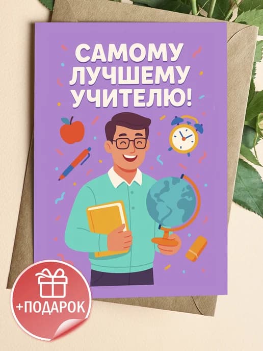 Подарочная открытка "Самому лучшему учителю!"