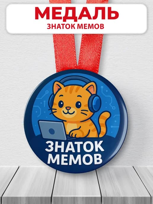 Медаль подарочная для конкурсов - знаток мемов шуточная