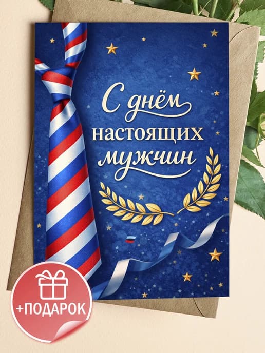 Открытка подарочная на 23 февраля