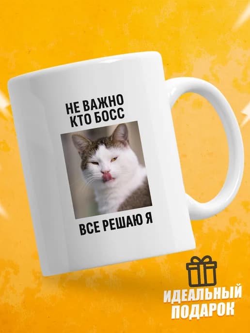 Кружка для чая с приколом в подарок - Не важно кто босс