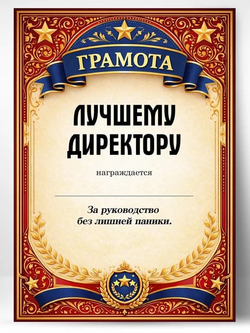 Грамота диплом в подарок - Лучшему директору