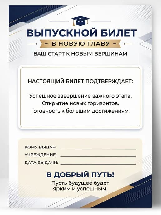 Грамота диплом - Выпускной билет