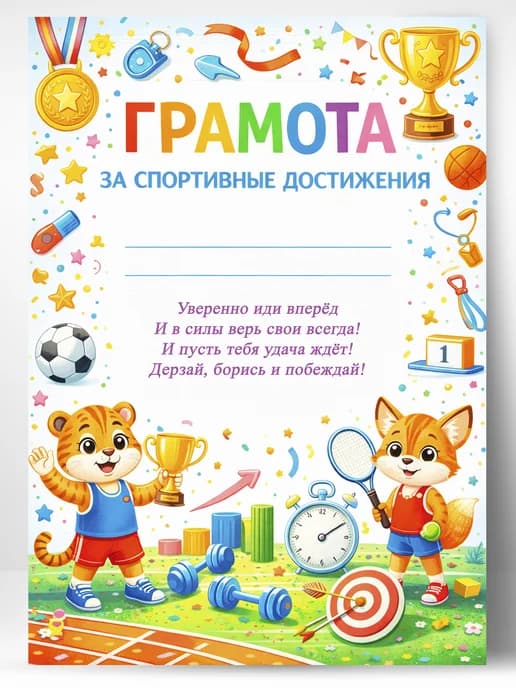 Грамота диплом за спортивные достижения