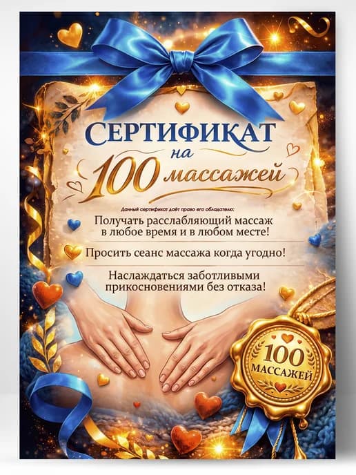 Сертификат подарочный - На 100 массажей
