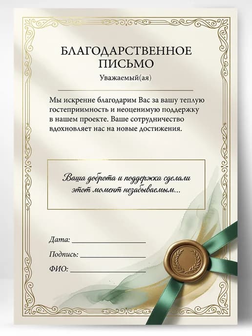 Благодарственное письмо