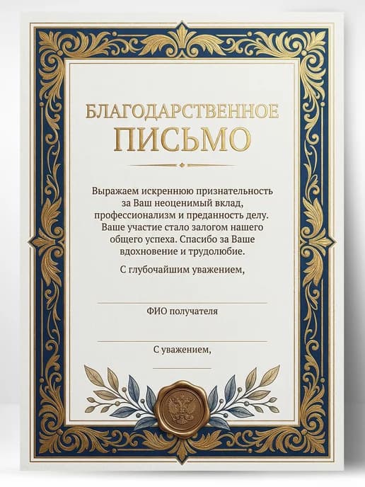 Благодарственное письмо