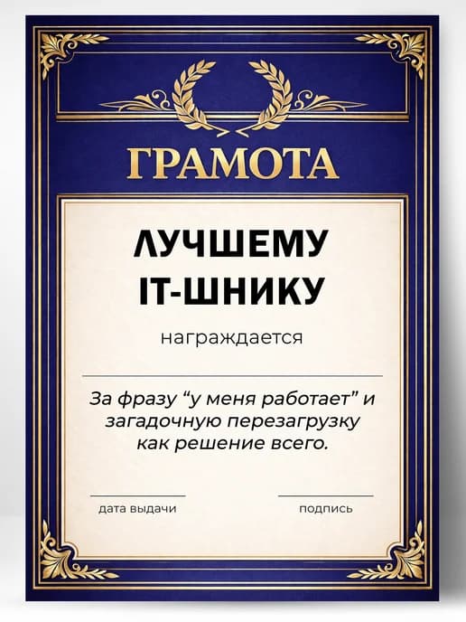 Грамота диплом в подарок