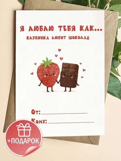 Открытка подарочная - Я люблю тебя как