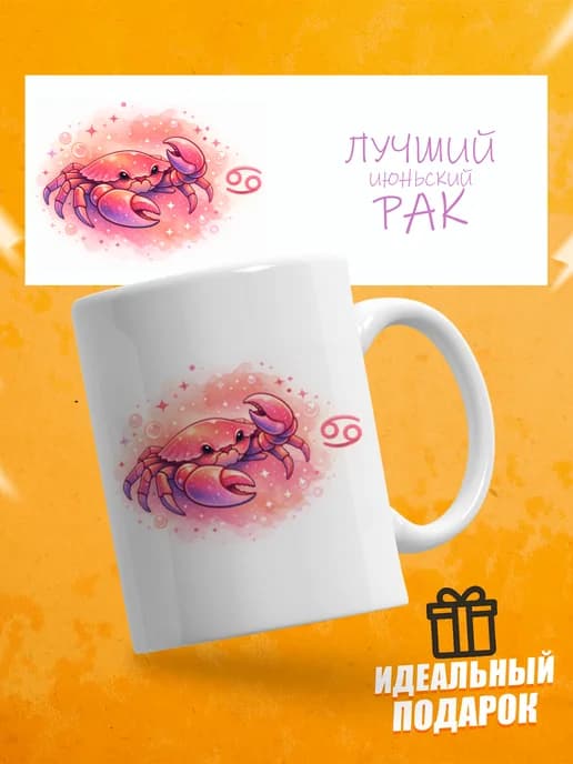 Кружка подарочная для чая знак зодиака Рак