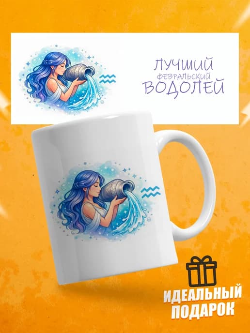 Кружка подарочная для чая знак зодиака Водолей