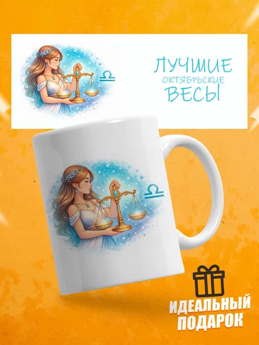 Кружка подарочная для чая знак зодиака Весы