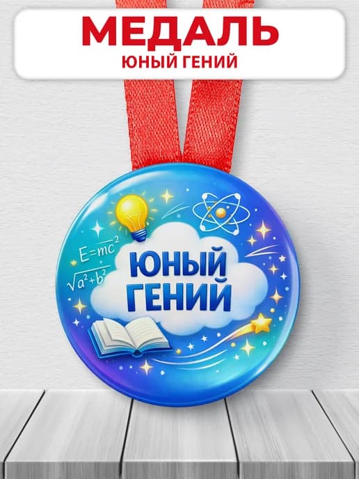 Медаль наградная спортивная "Юный гений"