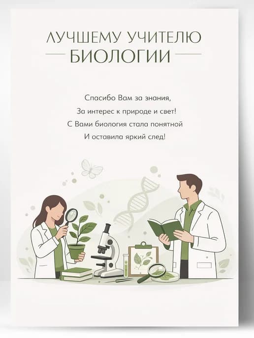 Грамота для награждения - Лучшему учителю биологии