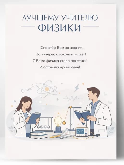 Грамота для награждения - Лучшему учителю физики